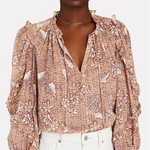 Ulla Johnson Arielle puff sleeved cotton flower blouse
